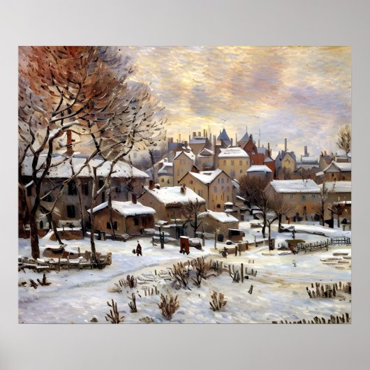 夕日による雪効果 ポスター (正面)