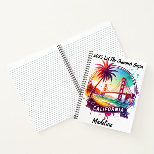 夕日にカリフォルニア鮮やかの海岸を探索する ノートブック (内部)
