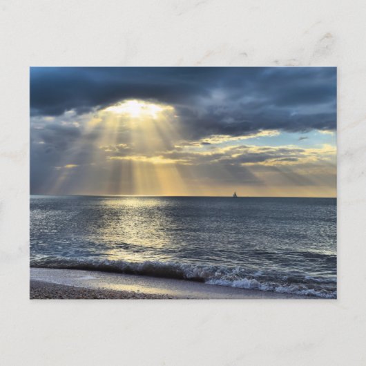 夕日にセーリング – ポストカード (正面)
