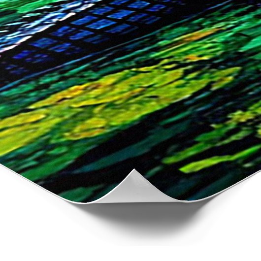 夕日にワニが並んだ川岸 ポスター (角)