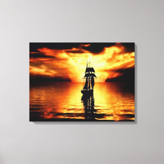 夕日に入る キャンバスプリント (正面)
