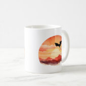夕日に影を落としたドラゴン コーヒーマグカップ (正面右)