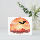 夕日に影を落としたドラゴン ポストカード (スタンド正面)