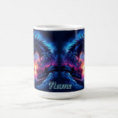 夕日に影を落とすドラゴン鮮やか コーヒーマグカップ (中央)
