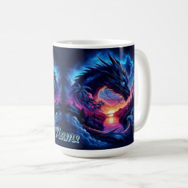 夕日に影を落とすドラゴン鮮やか コーヒーマグカップ