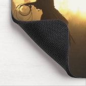 夕日に投げ縄を持つカウボーイ マウスパッド (コーナー)