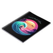 夕日に波に乗る –  ノートブック (左側)