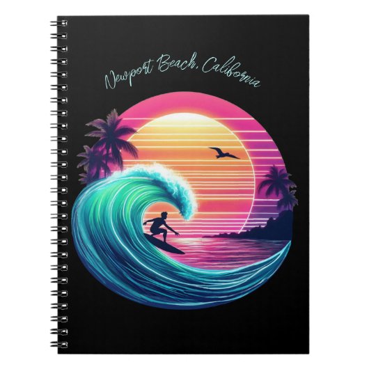 夕日に波に乗る –  ノートブック (正面)