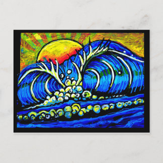 夕日に波打つ ポストカード