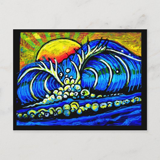 夕日に波打つ ポストカード (正面)