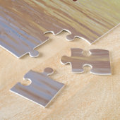 夕日に海でポーズをとるビキニの女の子 ジグソーパズル (側面)