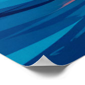 夕日に海に浮かぶ帆船素晴らし ポスター (角)