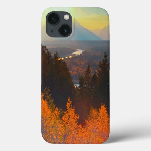 夕日に照らされたスネーク川上流のゴールデン・アスペン Case-Mate iPhoneケース (裏面)