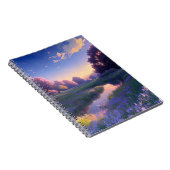 夕日に照らされた沼地の草原の静けさ ノートブック (右側)