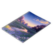 夕日に照らされた沼地の草原の静けさ ノートブック (左側)