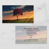 夕日に赤い木が咲く絶景 名刺 (正面/裏面)