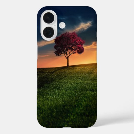 夕日に赤い木が咲く絶景 Case-Mate iPhoneケース (裏面)