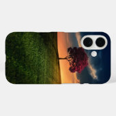 夕日に赤い木が咲く絶景 Case-Mate iPhoneケース (裏面 (横))