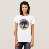 夕日のあらゆる方向に女神の木 Tシャツ (正面フル)