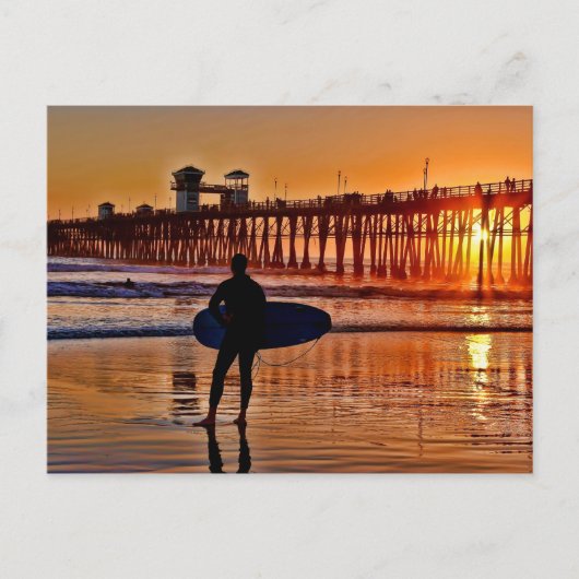 夕日のはがきを見る ポストカード (正面)