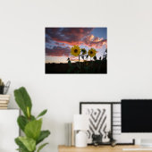 夕日のひまわり ポスター (ホームオフィス)