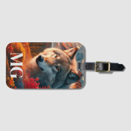 夕日のオオカミの識別 ラゲッジタグ