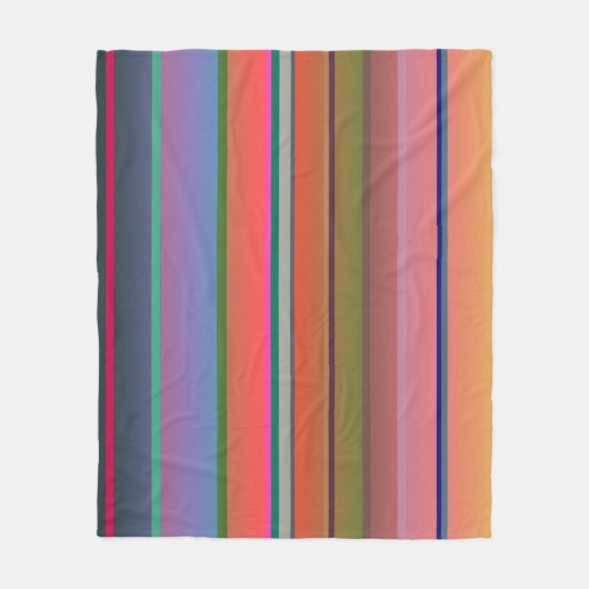 夕日のストライプ フリースブランケット (正面)