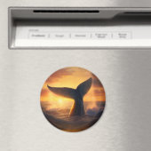 夕日のダイビング：ダイビングホエールマグネット マグネット (インサイチュ (食洗機))