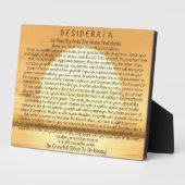 夕日のデシデラータ詩 フォトプラーク (側面)