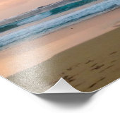 夕日のビーチと海 フォトプリント            (角)