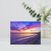 夕日のビーチはがき ポストカード (スタンド正面)
