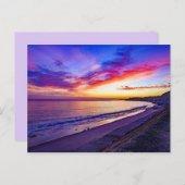 夕日のビーチはがき ポストカード (正面/裏面)