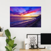 夕日のビーチポスター ポスター (ホームオフィス)