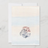 夕日のビーチ先のウェディングサンゴ 招待状 (裏面)