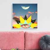 夕日のファンタジー（星で飾られた） キャンバスプリント (インサイチュ (リビング))