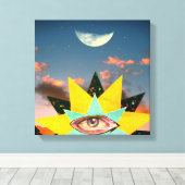 夕日のファンタジー（星で飾られた） キャンバスプリント (インサイチュ (ウッドフロア))