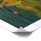 夕日のポスターでヨガをやっている女性 ポスター (角)