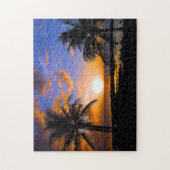 夕日のヤシ ジグソーパズル (縦)