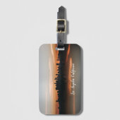 夕日のロサンゼルススカイライン写真 ラゲッジタグ (正面縦)