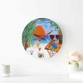 夕日のワインの壁掛け時計 ラージ壁時計 (ホーム)