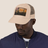 夕日の丘の上の遅い秋の不毛の木 キャップ (インサイチュ)