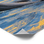 夕日の光の中でボトルの鼻を持つイルカ ポスター (角)