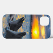 夕日の光の中でボトルの鼻を持つイルカ Case-Mate iPhoneケース (裏面 (横))