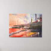 夕日の光の中で海岸に沈む キャンバスプリント (正面)