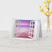 夕日の入った白い感謝してい窓が悔やみや弔慰 カード (黄色い花)