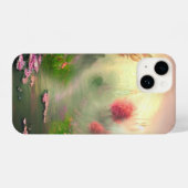 夕日の入った魔法の森の白熱［赤熱］光を放つ道 iPhoneケース (裏面横)