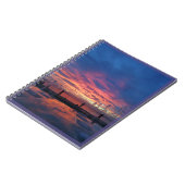 「夕日の入る港」ブルースパイラルフォトノートブック ノートブック (左側)