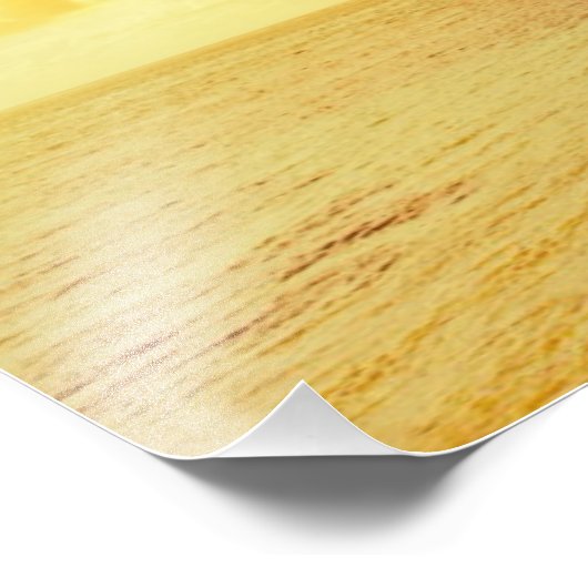 夕日の写真のビーチで熱帯のヤシの木 フォトプリント            (角)