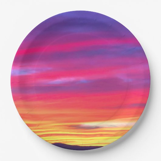 夕日の夢鮮やか: ペーパープレート (正面)