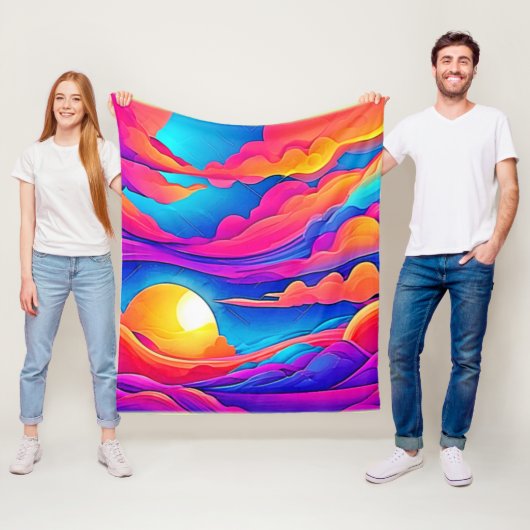 夕日の威厳 フリースブランケット (インサイチュ)